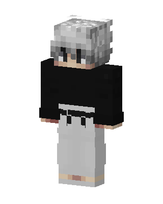 Silver Hoodie Boy skin, 3D preview