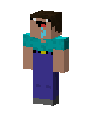 Drooling Steve skin, 3D preview