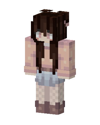 Brown Anime Girl skin, 3D preview