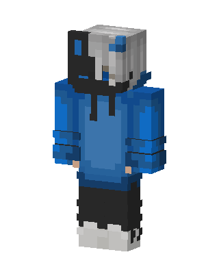 Blue Masked Gamer Boy skin, 3D preview
