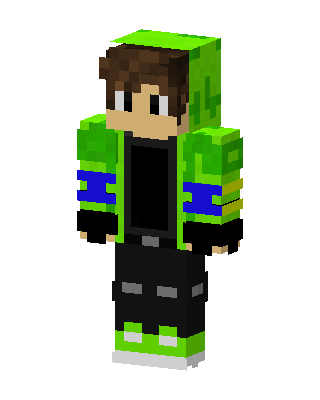 Lime Hoodie Boy skin, 3D preview