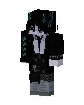 Teal Horned Goth Minecraft skin