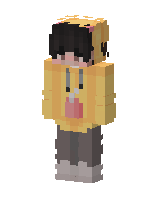 Yellow Hoodie Boy skin, 3D preview