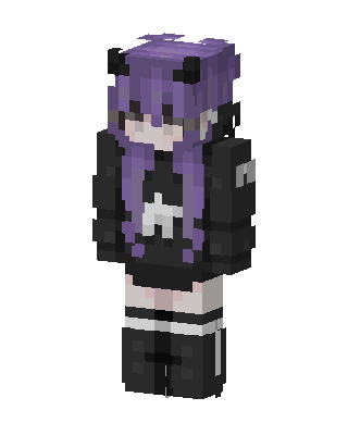 Black E-Girl skin, 3D preview