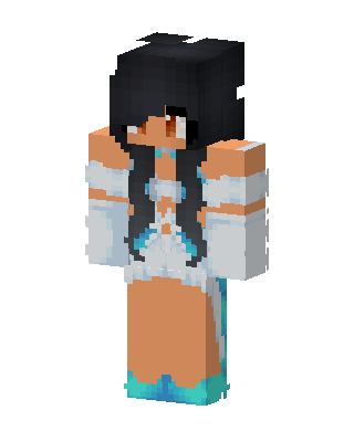 Aqua Gown Girl Minecraft cute skin