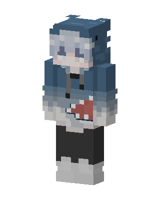 Blue Hoodie Girl skin, 3D preview