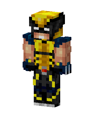 Yellow Masked Hero Boy skin, 3D preview