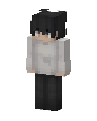 Monochrome Hoodie Boy skin, 3D preview
