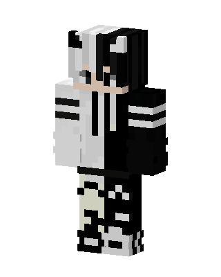 Panda Hoodie Boy skin, 3D preview
