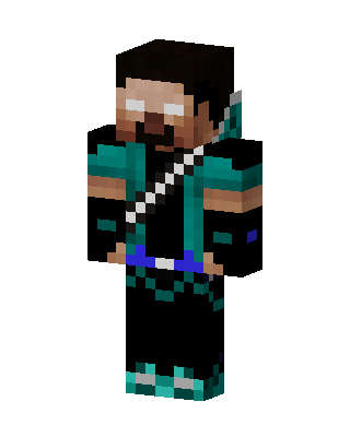 Herobrine Teal Warrior Minecraft skin