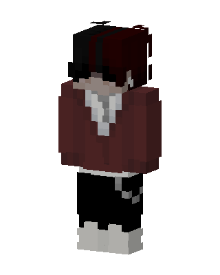 Crimson Hoodie Boy skin, 3D preview