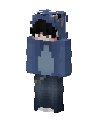 Blue Hoodie Boy skin, 3D preview