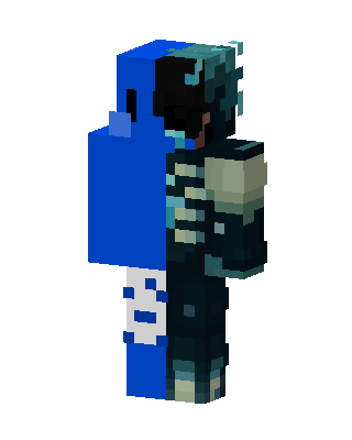 Warden Blue Split Minecraft skin