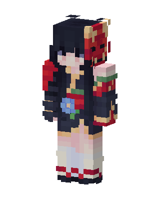 Oni Mask Girl skin, 3D preview
