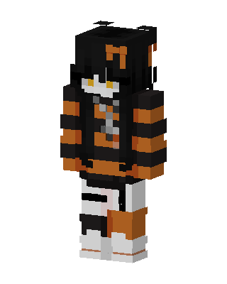 Orange Black Girl skin, 3D preview