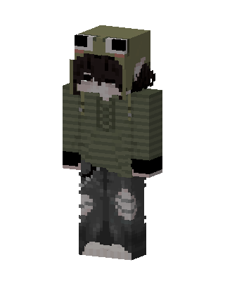 Frog Hoodie Kid skin, 3D preview