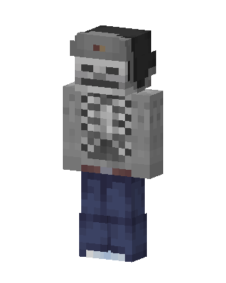 Gray Skeleton Boy Minecraft skin