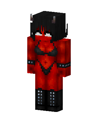 Red Fighter Girl skin, 3D preview