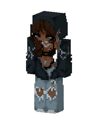 Hoodie Girl skin, 3D preview