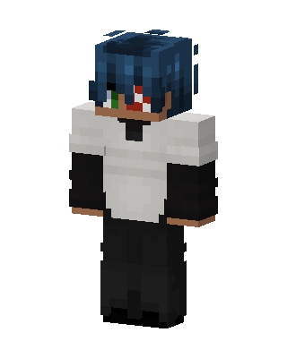 Blue Hair Hoodie skin, 3D preview