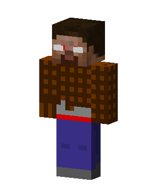 Herobrine Lumberjack skin, 3D preview