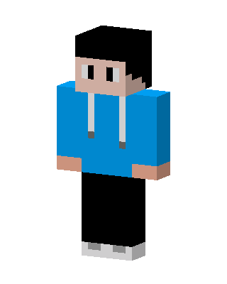 Blue Hoodie Boy skin, 3D preview