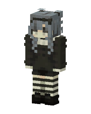 Gothic Striped Girl skin, 3D preview