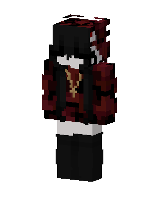 Crimson Hoodie Girl skin, 3D preview