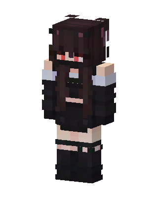 Black Anime Girl skin, 3D preview