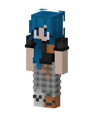 Blue Anime Girl skin, 3D preview