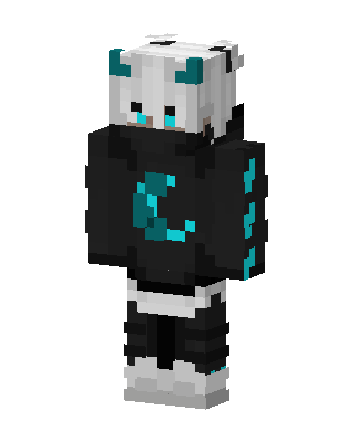 Teal Horn Hoodie skin, 3D preview
