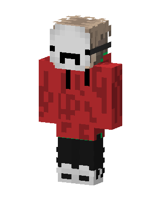 Masked Red Hoodie skin, 3D preview