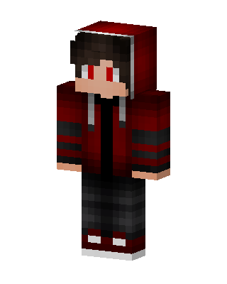 Crimson Hoodie Boy skin, 3D preview