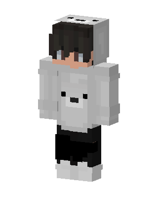 White Animal Boy skin, 3D preview