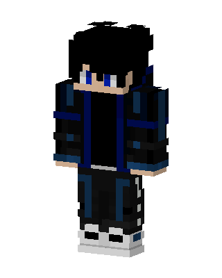 Blue Hoodie Boy skin, 3D preview
