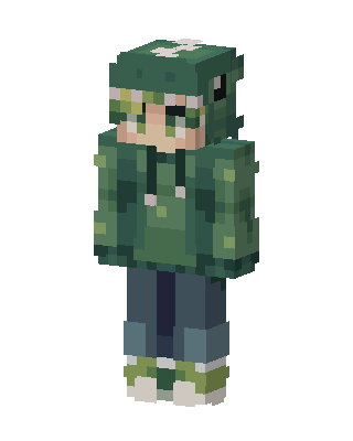 Green Hoodie Boy skin, 3D preview