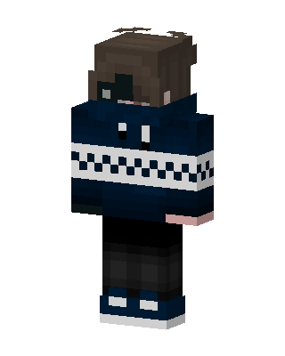 Navy Checker Hoodie skin, 3D preview
