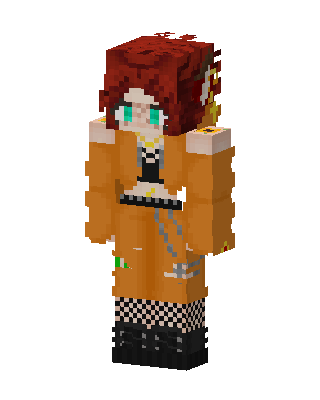 Orange Hoodie Girl Minecraft cute skin