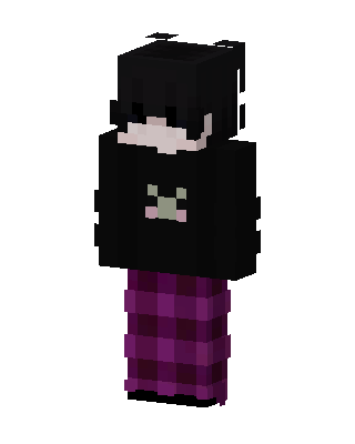 Plaid Pajama Goth skin, 3D preview