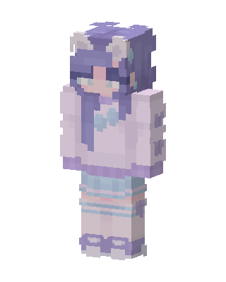 White Anime Girl skin, 3D preview