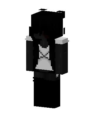Black Goth Girl skin, 3D preview