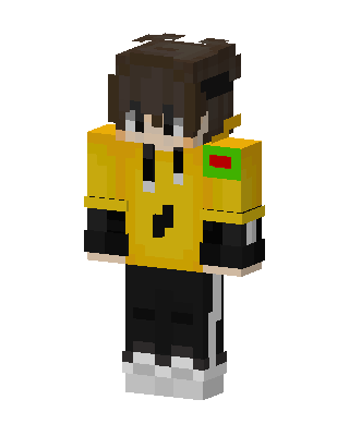 Yellow Hoodie Boy skin, 3D preview