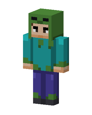 Mossy Steve skin, 3D preview