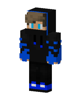 Blue Hoodie Boy skin, 3D preview