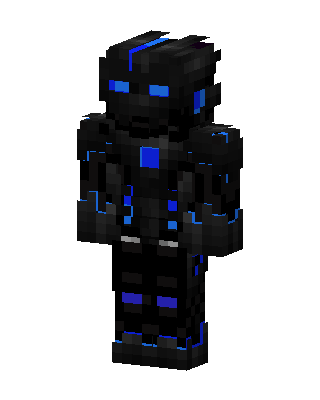 Black Masked Robot Boy skin, 3D preview