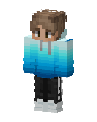 Blue Ombre Hoodie skin, 3D preview