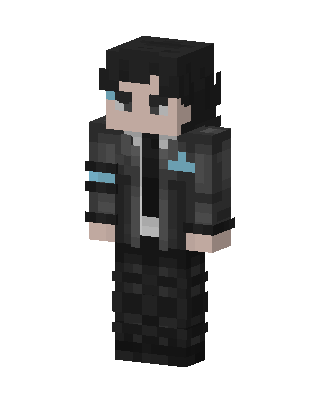 Black Emo Boy skin, 3D preview