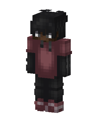 Crimson Hoodie Boy skin, 3D preview