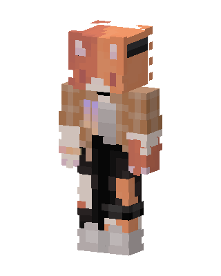 Fox Hoodie Girl skin, 3D preview