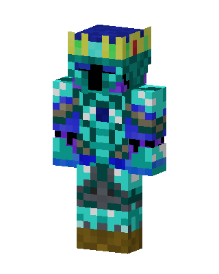 Teal Crowned Hero Boy skin, 3D preview